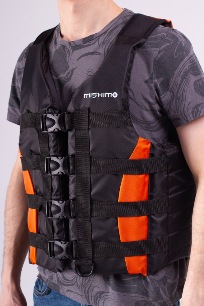 Жилет спасательный MISHIMO PRO Премиум качества Черно-оранжевый в Твери