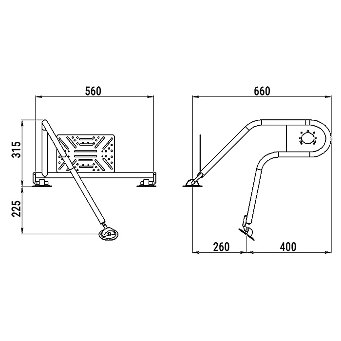 Стойка рулевая с креплением на баллон надувной лодки 25мм в Твери