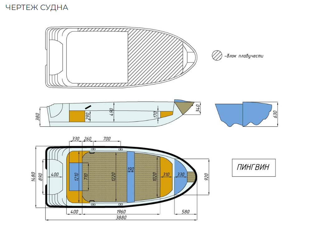 Стеклопластиковая лодка Пингвин (тримаран) в Твери