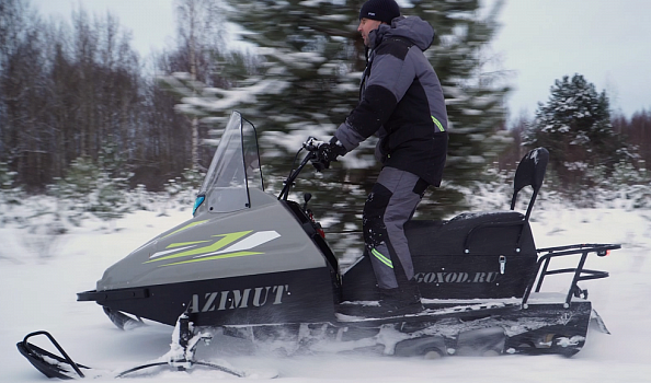 Миниснегоход Бурлак Азимут 20 л.с. , эл.запуск, реверс, тормоз гидравл, капот серый в Твери
