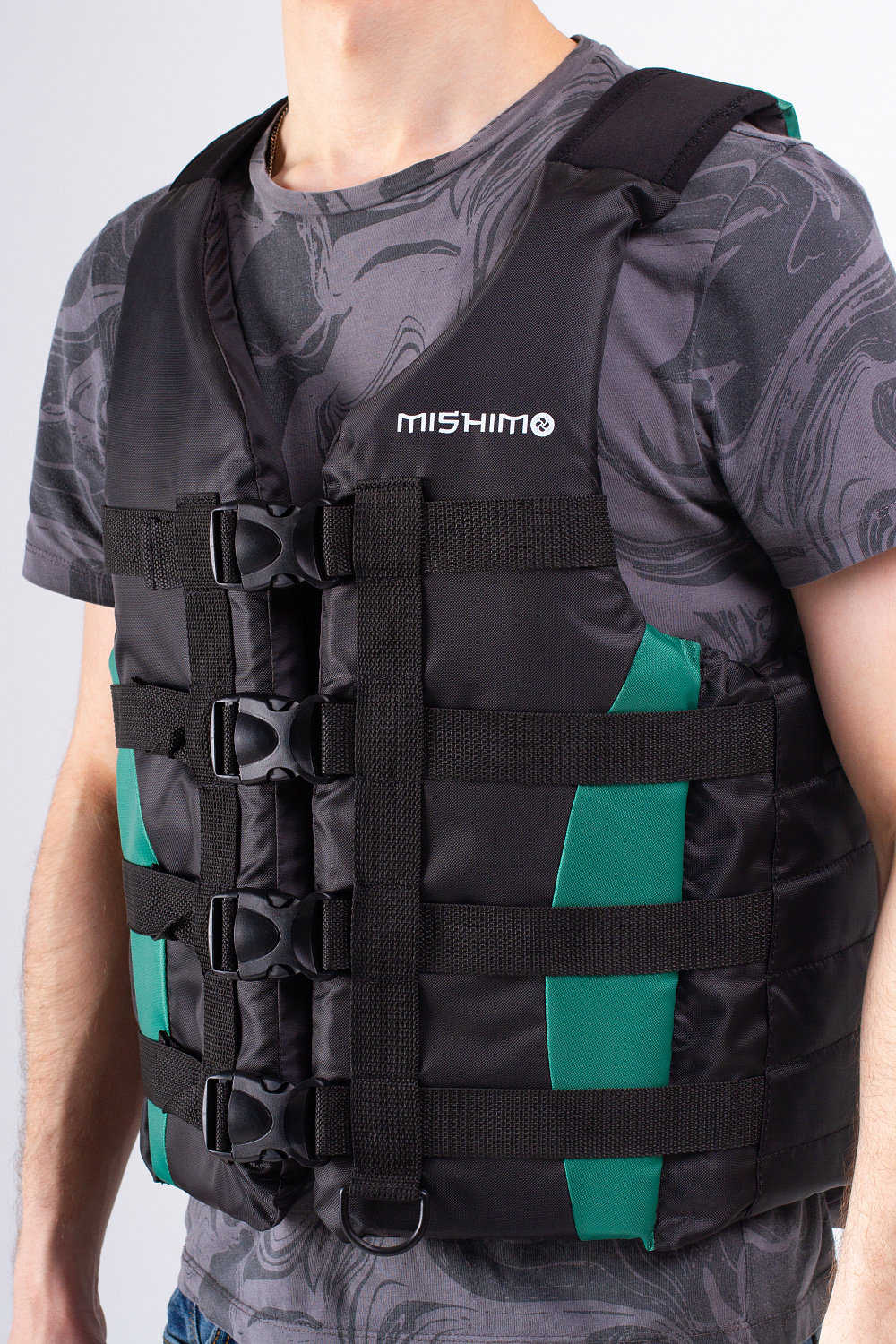 Жилет спасательный MISHIMO PRO Премиум качества Черно-зеленый в Твери
