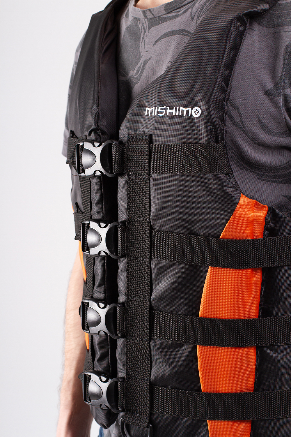 Жилет спасательный MISHIMO PRO Премиум качества Черно-оранжевый в Твери