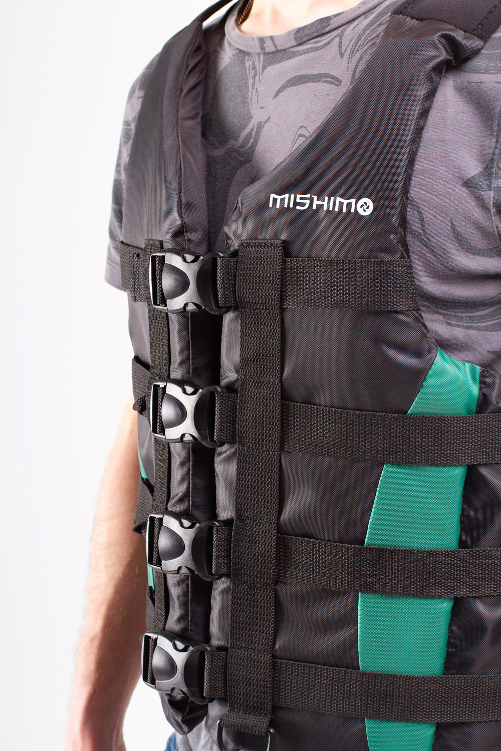 Жилет спасательный MISHIMO PRO Премиум качества Черно-зеленый в Твери